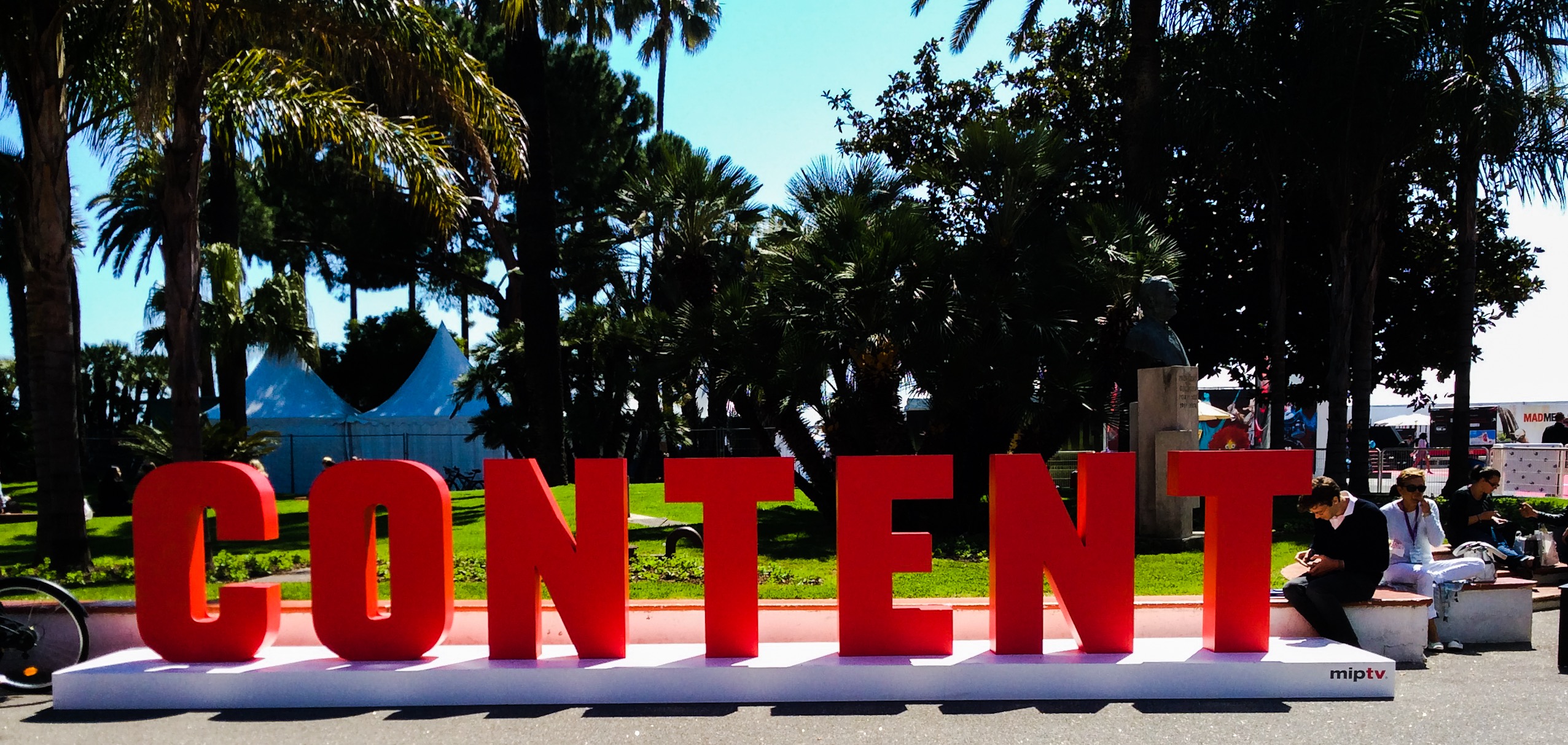 CONTENT sign at TV market